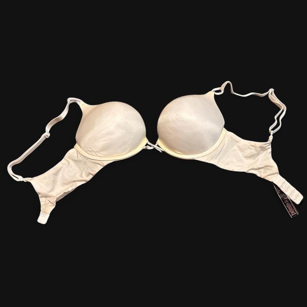 Creamwhite satin push up bra